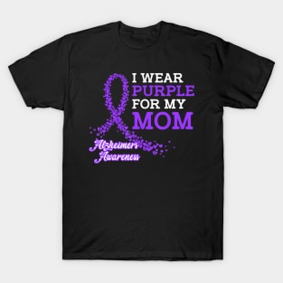 Wear Purple For My Mom Alzheimer's Awareness Band T-Shirt